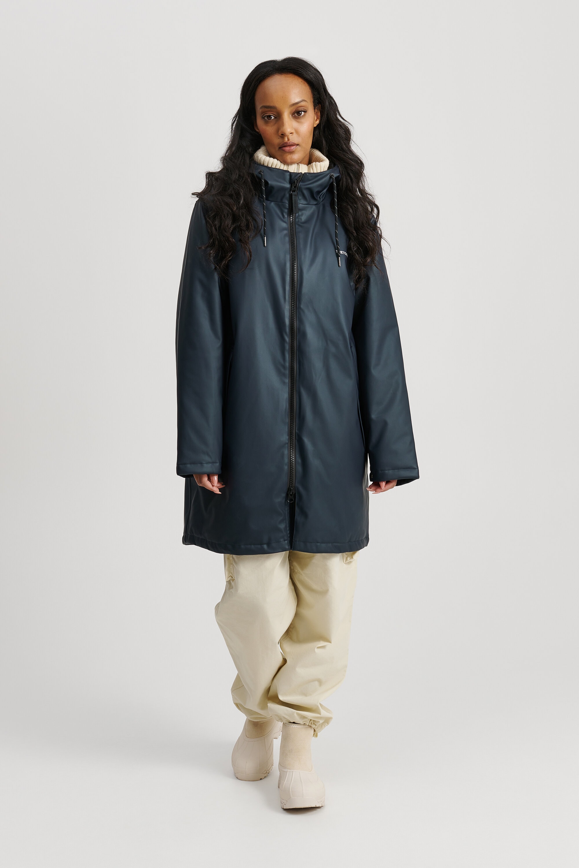 Padded raincoat with hood outlet